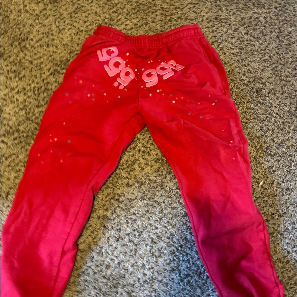 Men's Red Joggers with Graphic Design